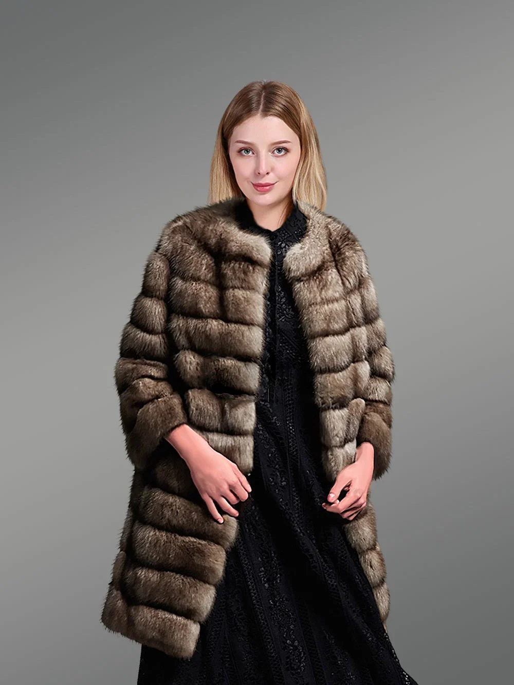 Womens Brown Sable Fur Coat– Embodiment of Elegance and Luxury