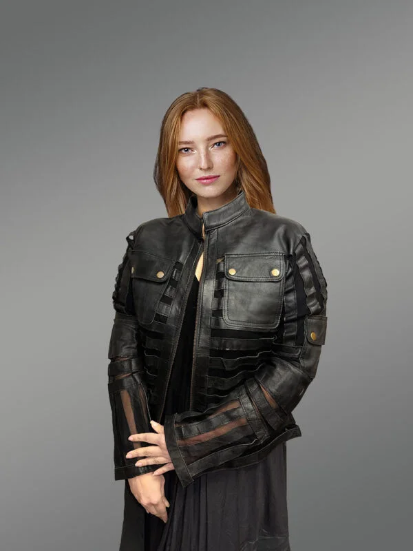 Women’s Contemporary Spring Leather Jacket - Image 5