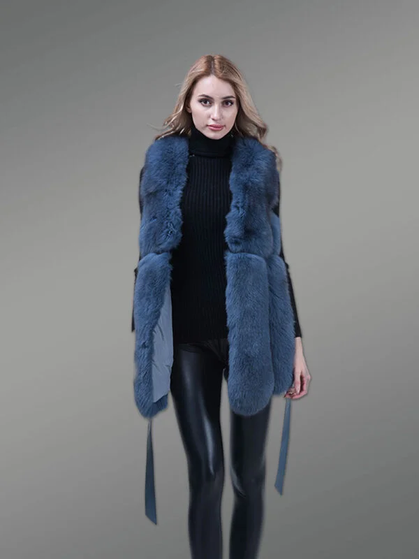Real Fox Fur Womens Vest Uniquely Crafted with Warmth and Style