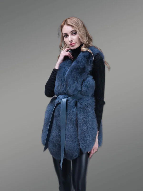 Real Fox Fur Womens Vest Uniquely Crafted with Warmth and Style - Image 2
