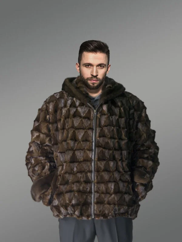 Diamond Cut Mink Bomber Jacket for Dressy Look
