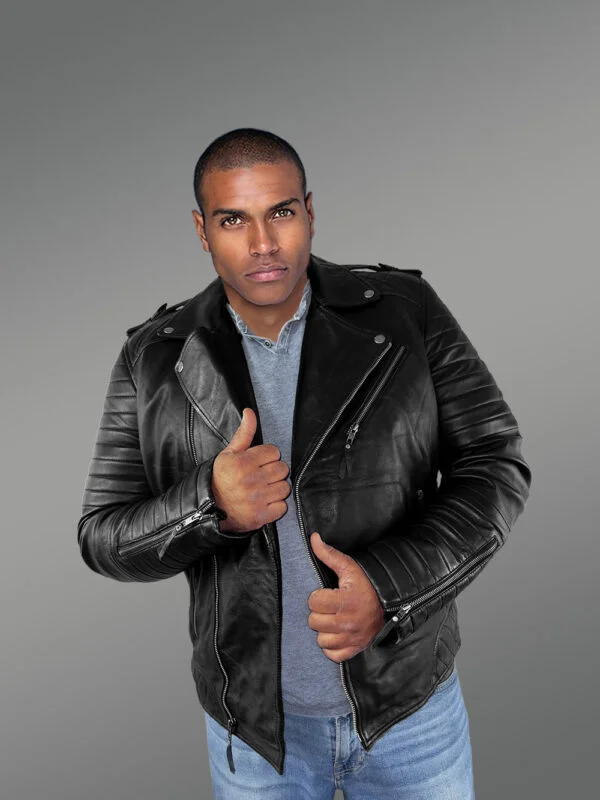 Mens Everyday Wear Leather Biker Jacket with Comfy Warmth and Swag - Image 4