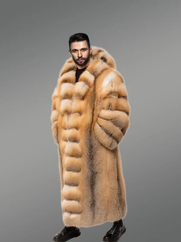 Red Fox Fur Tuxedo Coat Flaunting a Flamboyant Look for Men - Image 5