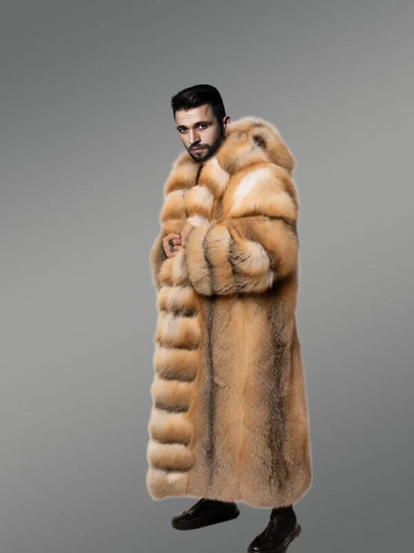 Red Fox Fur Tuxedo Coat Flaunting a Flamboyant Look for Men - Image 12