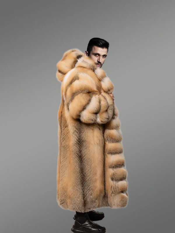Red Fox Fur Tuxedo Coat Flaunting a Flamboyant Look for Men - Image 13