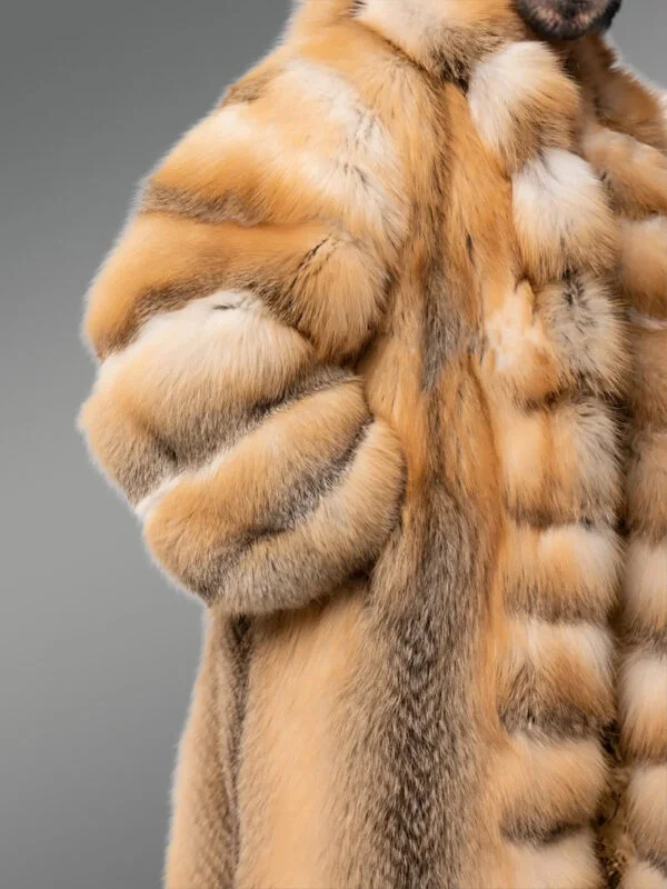 Red Fox Fur Tuxedo Coat Flaunting a Flamboyant Look for Men - Image 8