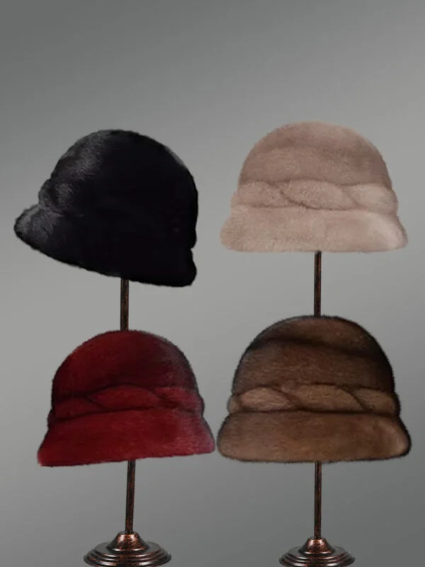Womens Mink Bucket Style Hat–Classy Looks & Warmth of Natural Fur