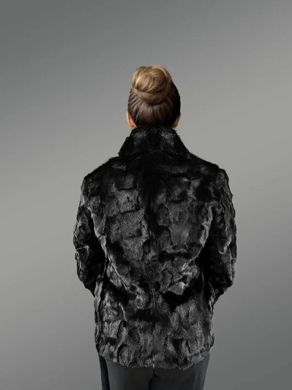 Women’s Sheared Mink Turtle Neck Jacket - Image 4