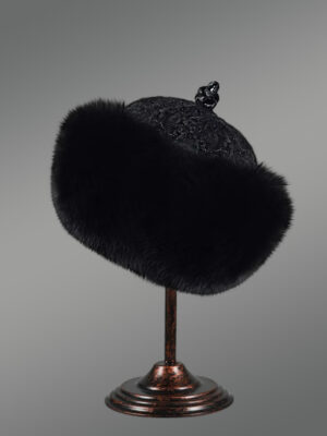 Fox Fur Roller Cap with Persian Lamb Top