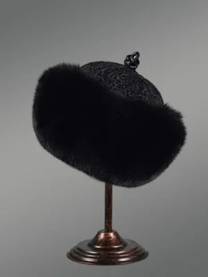 Fox Fur Roller Cap with Persian Lamb Top