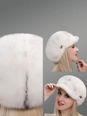 Mahogany Mink Riding Hat with Side Decoration Accent for Urbane Women