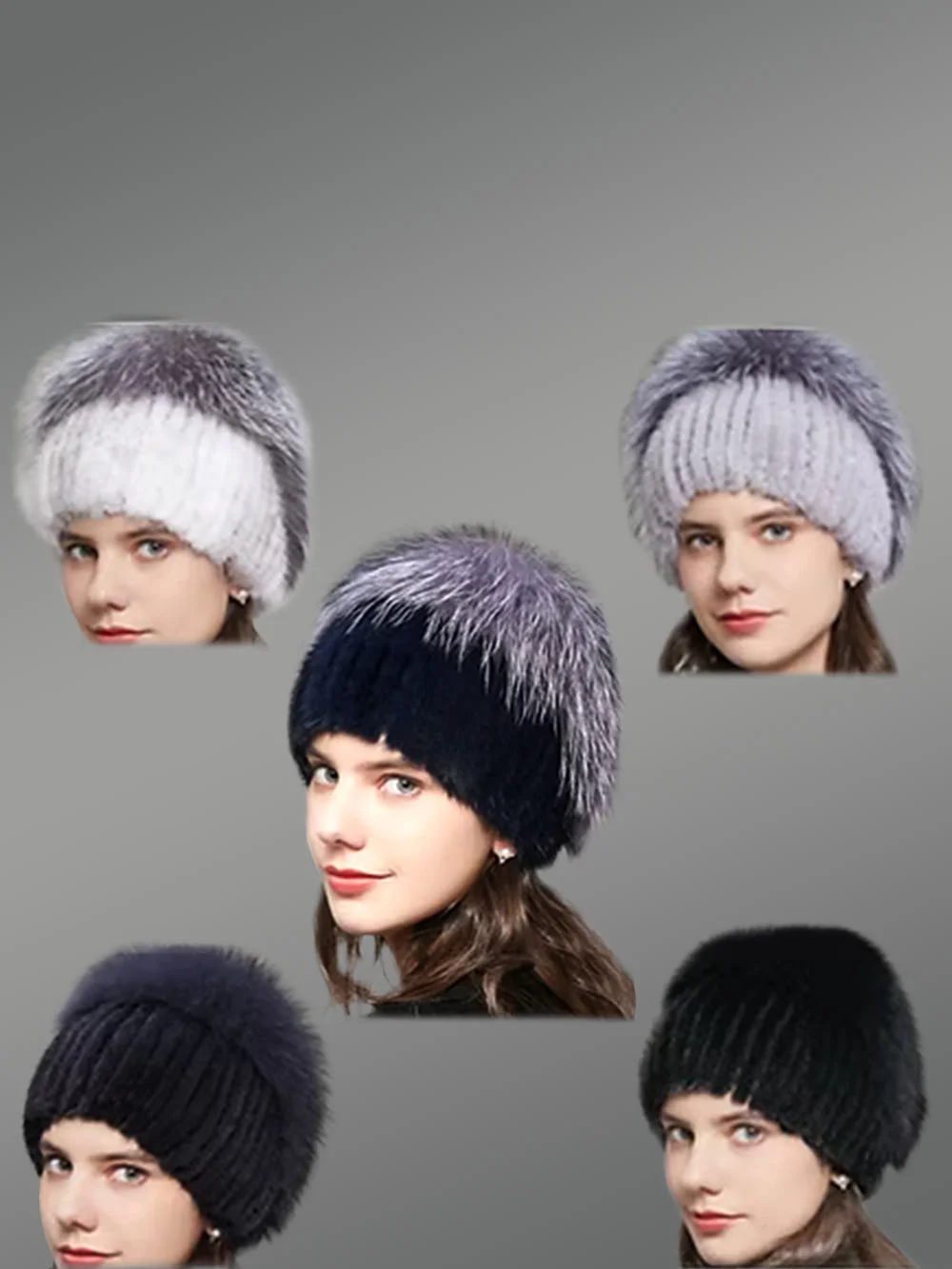 Mink Beanie Hat with Fox Top Redefining Winter Elegance for Women