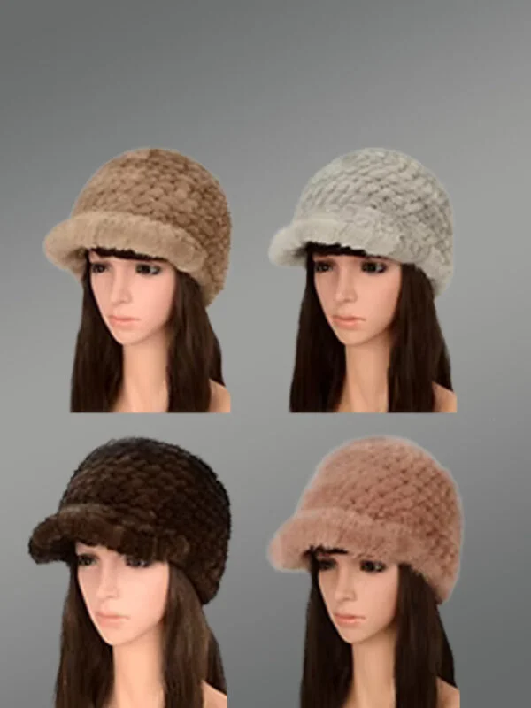 Womens Knit Mink Riding Hat–Stunning Looks with Comfort of Mink Fur - Image 3