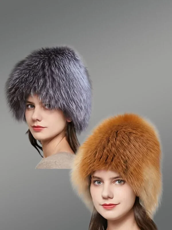 Womens Beret of Knit Fur - Image 2