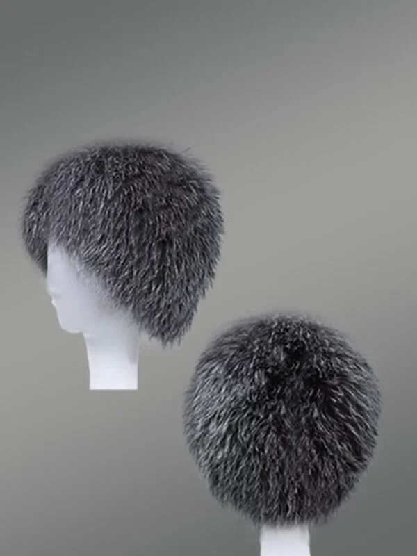 Womens Knit Fox Fur Beret–Looks Stunning with Its Unique Texture - Image 2
