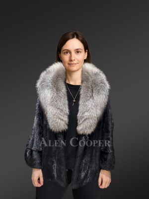Women’s Fullskin Mink Coat with Fox Collar